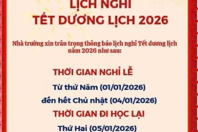 THÔNG BÁO LỊCH NGHỈ TẾT DƯƠNG LỊCH NĂM 2026