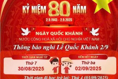 THÔNG BÁO LỊCH NGHỈ LỄ QUỐC KHÁNH 2/9